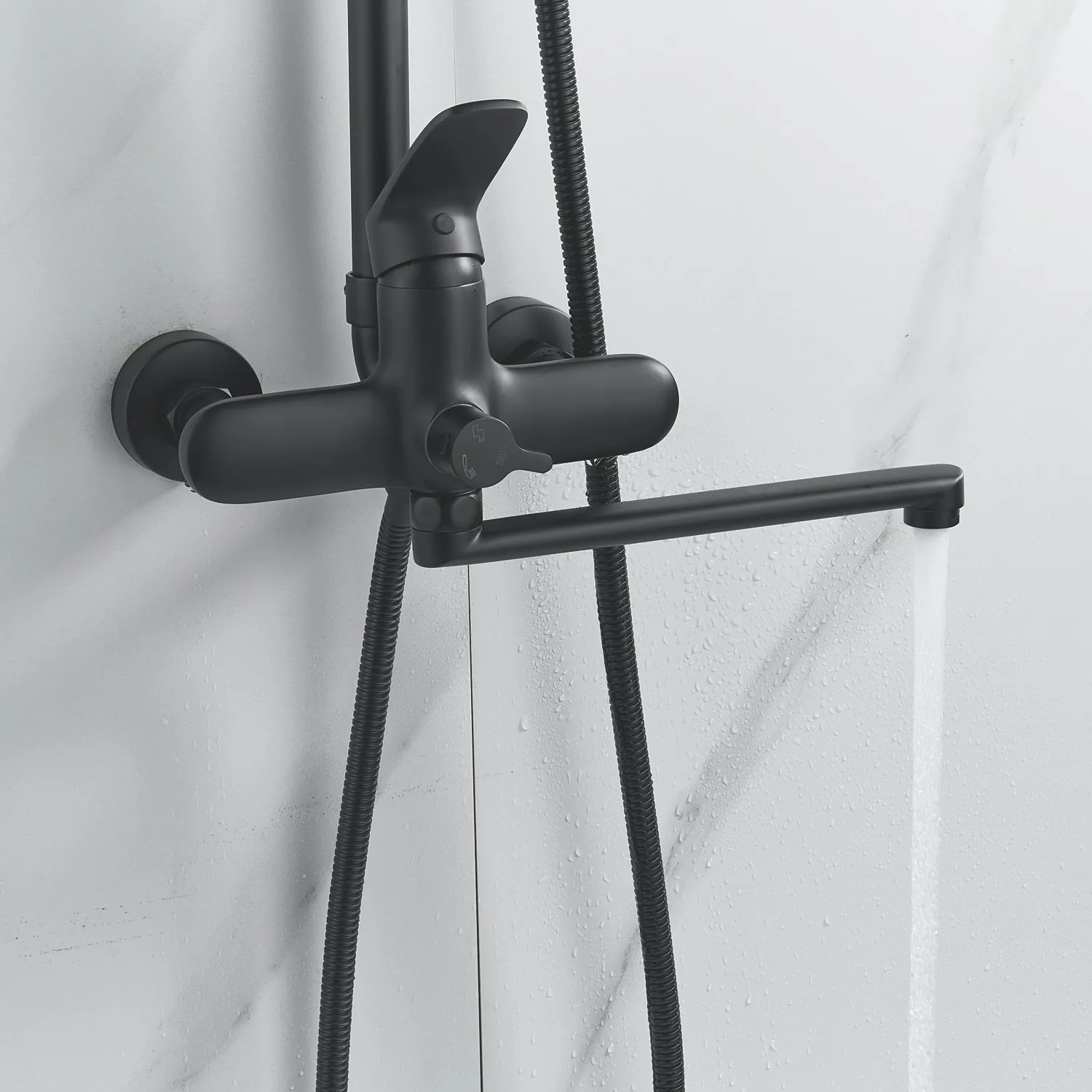 Душевая система Raffine F3685H, черный