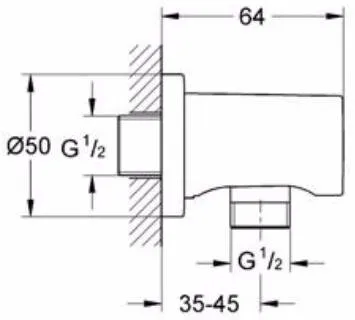 Подключение душевого шланга Grohe Rainshower 27057000 хром