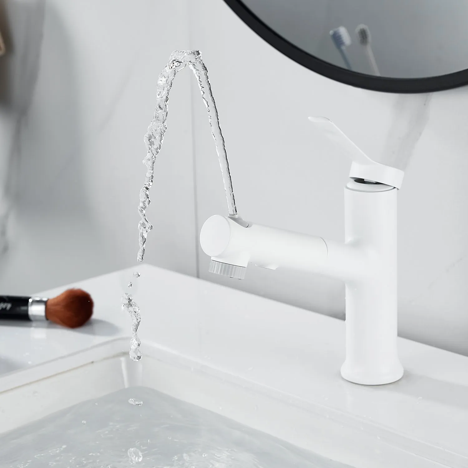 Смеситель для раковины многофункциональный Raffine F281C, белый