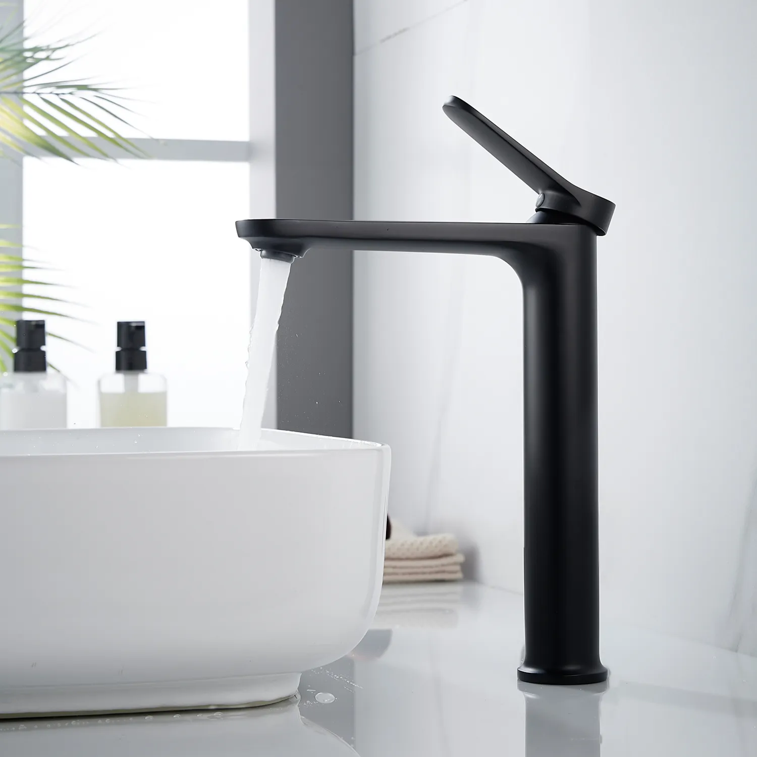 Смеситель для раковины высокий Shevanik S4311H, черный