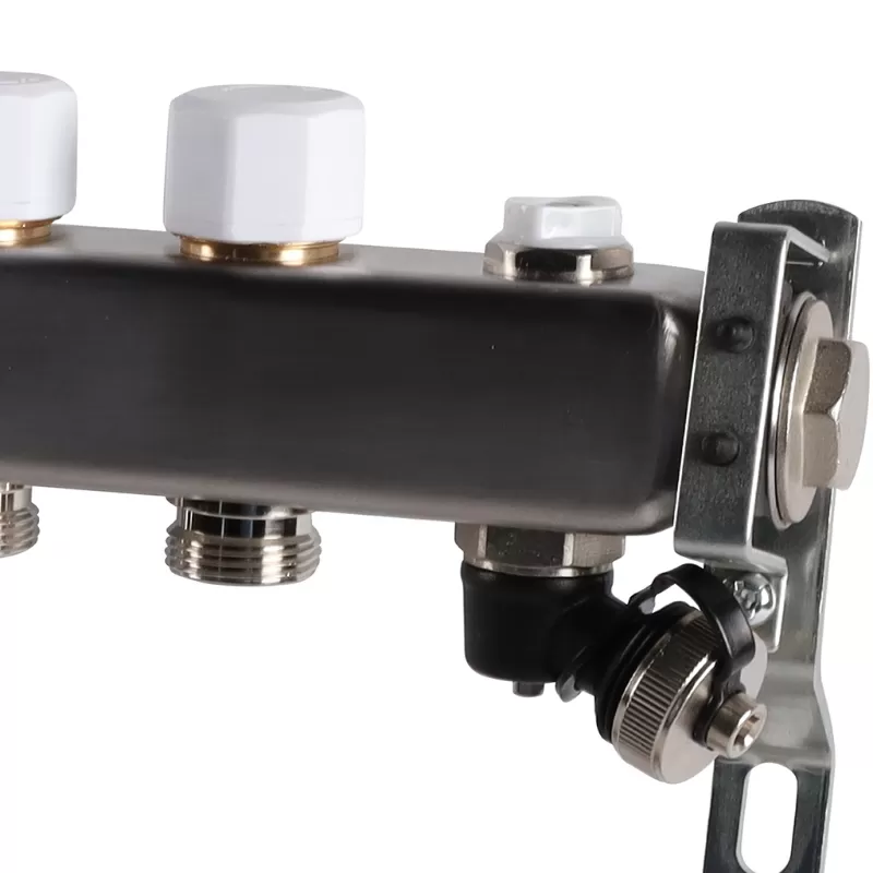Коллектор Rommer 1"x3/4" на 12 контуров с запорными клапанами (нерж. сталь) (RMS-3201-000012)