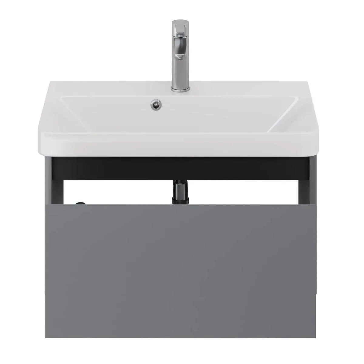 Тумба с раковиной подвесная Dreja Luxury 70 см, серый базальт