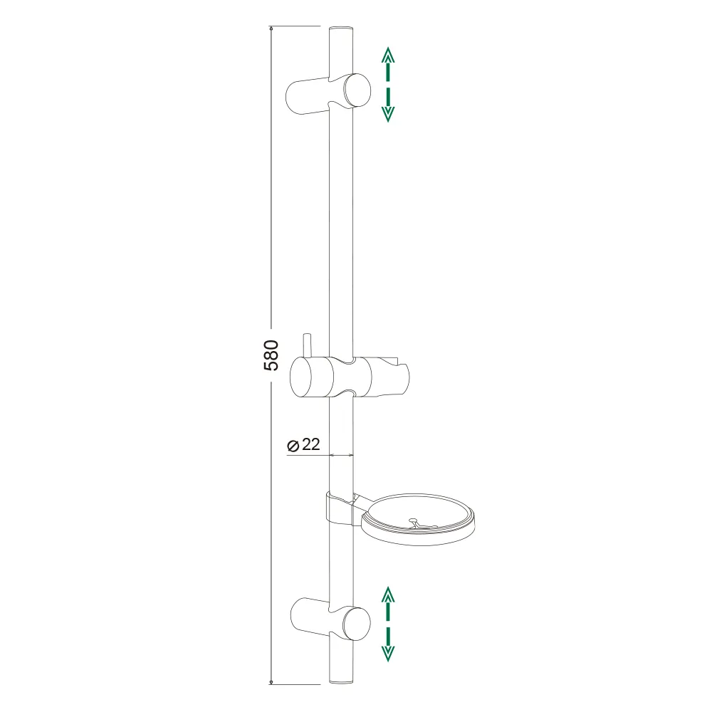 Душевой гарнитур с мыльницей WesnaArt DS021-58, хром