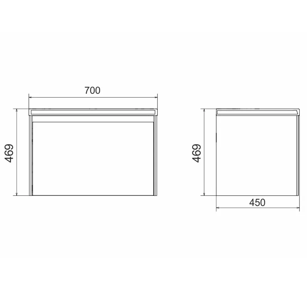 Тумба с раковиной подвесная Velvex Klaufs tp.KLA.COM.70.1Y, 70 см