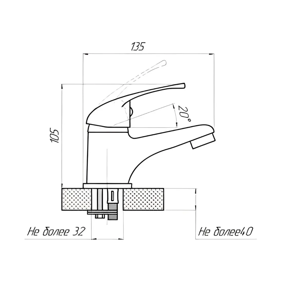 Смеситель для раковины Сантаком stOMEGAPRO 9302, хром