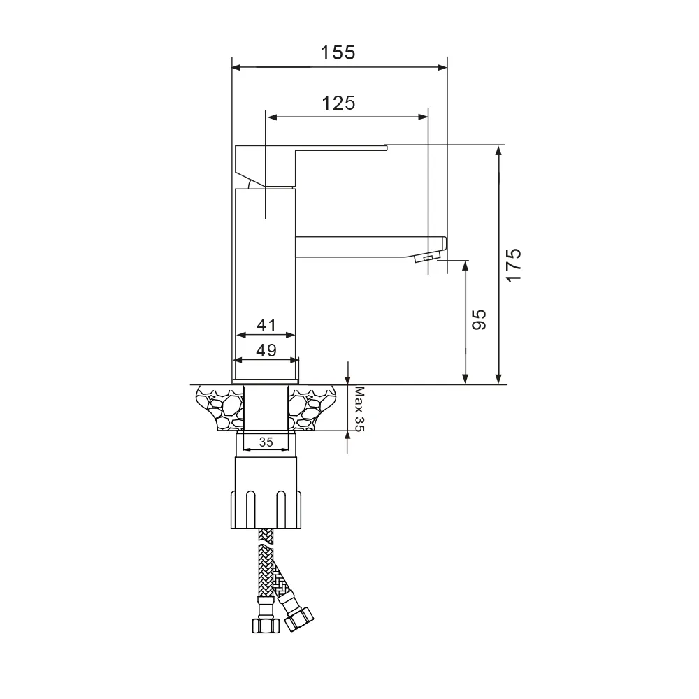 Смеситель для раковины WesnaArt KUBUS KUB13-210, сатин