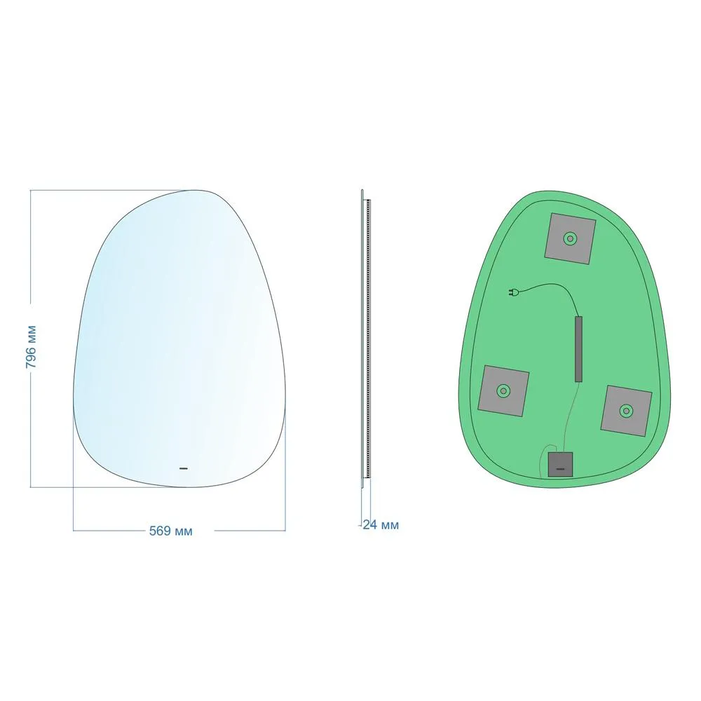 Зеркало Silver Mirrors Molecula-Lite 569х796 (открытая подсветка, бесконтактный сенсор)