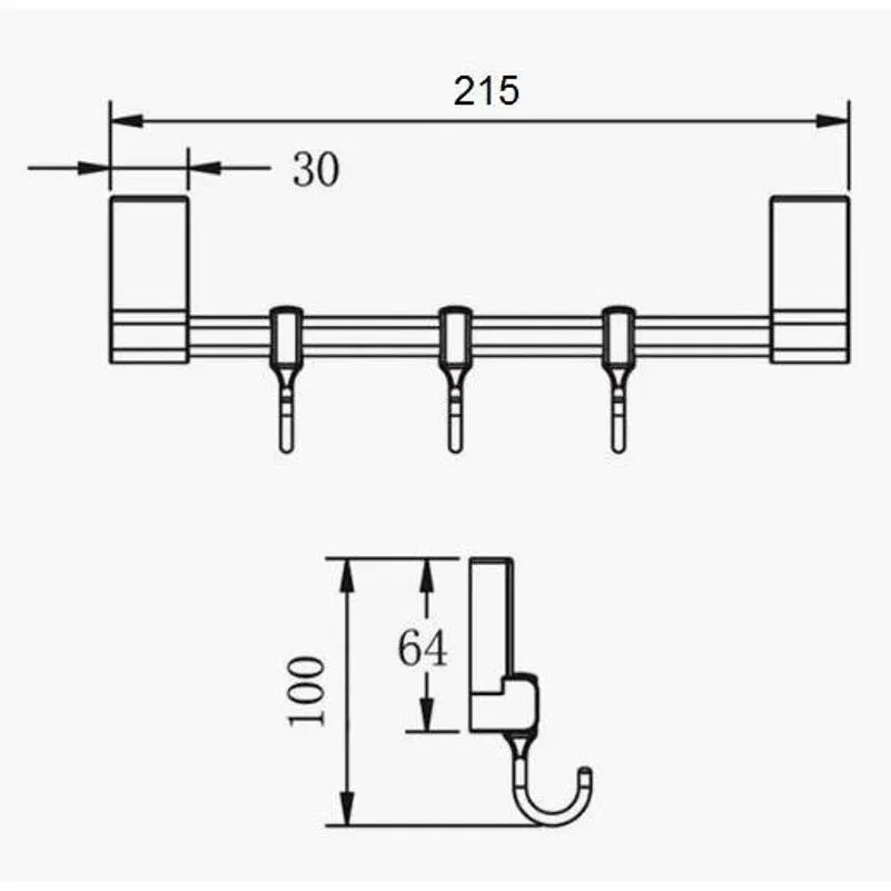 Планка с крючками для полотенец D-Lin D288330-3, хром
