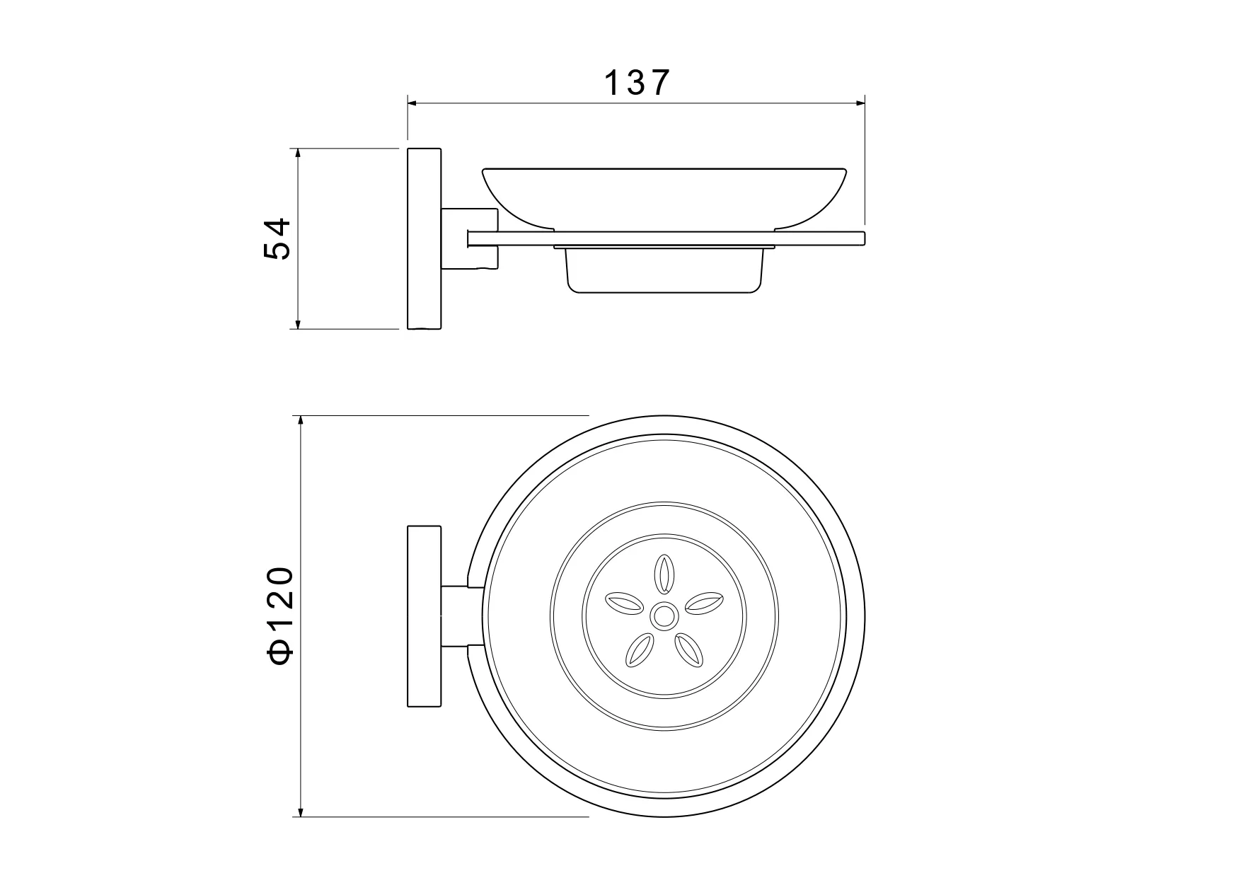 AQ4203BG ОБЕРОН мыльница, шлиф. золото