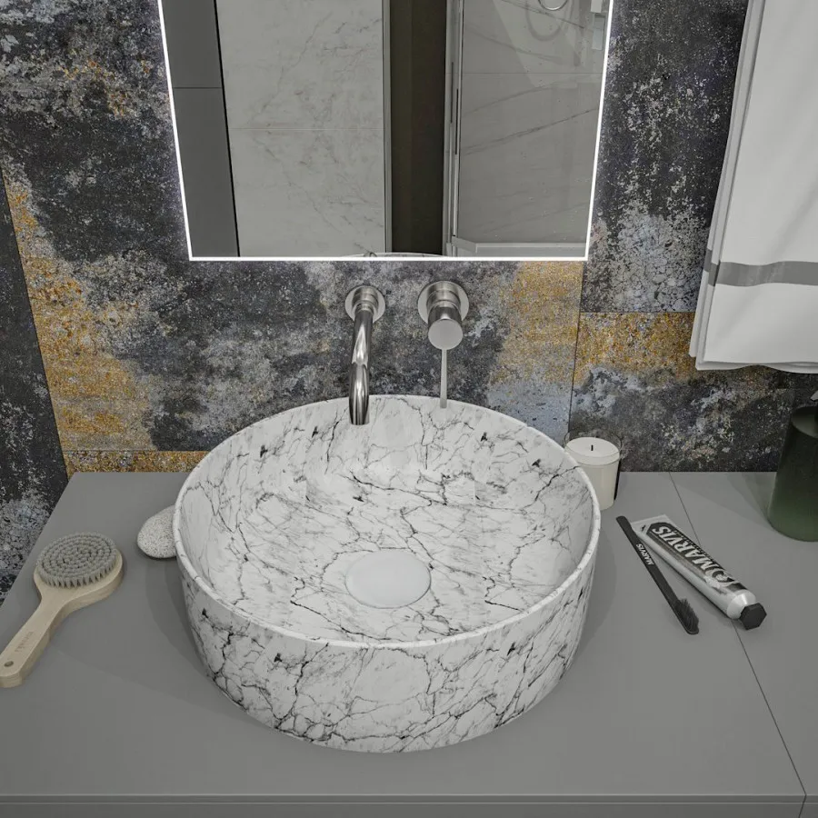 Раковина чаша Maretti EA13NS10-740MR, белый мрамор