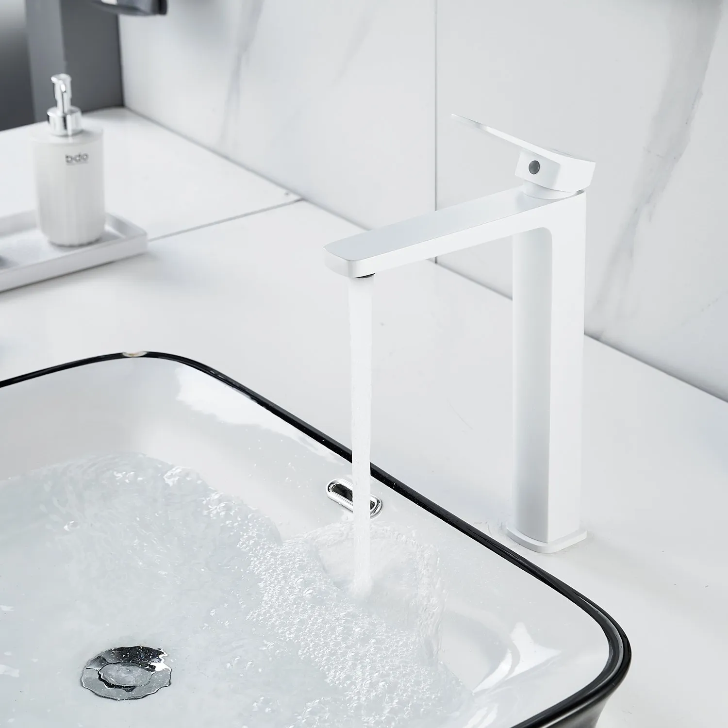 Смеситель для раковины высокий  Raffine F1199C, белый