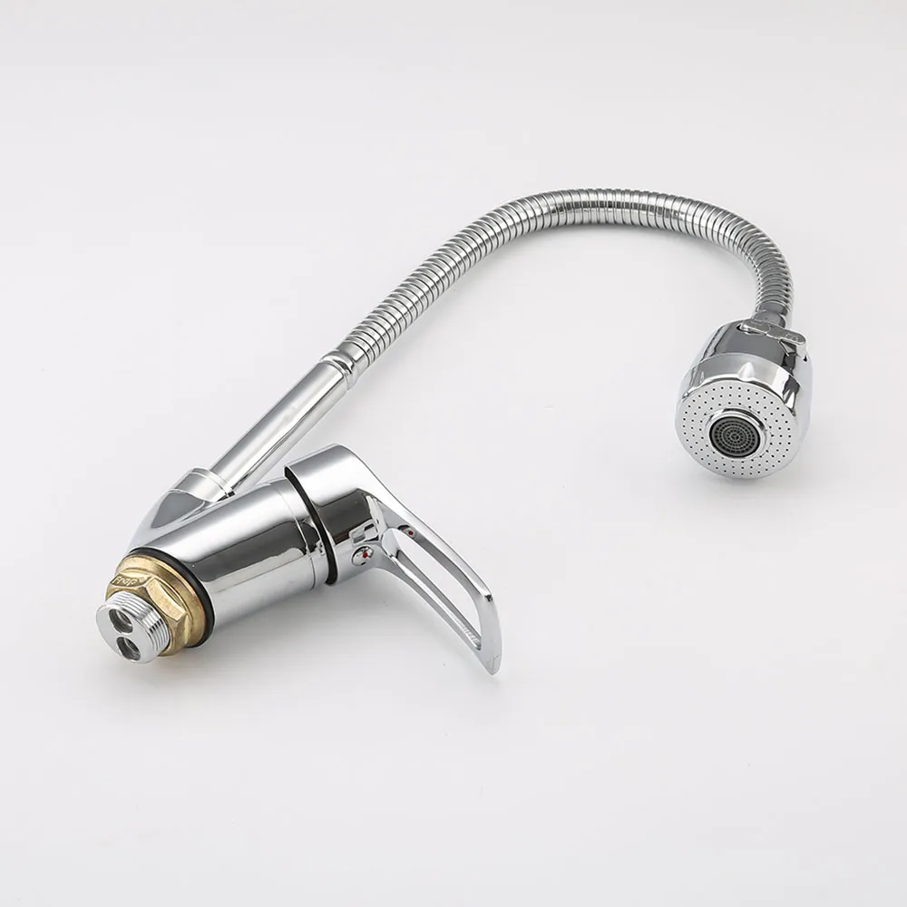 Смеситель для кухни с гибким изливом и режимом душ FRAP F43701-B, хром