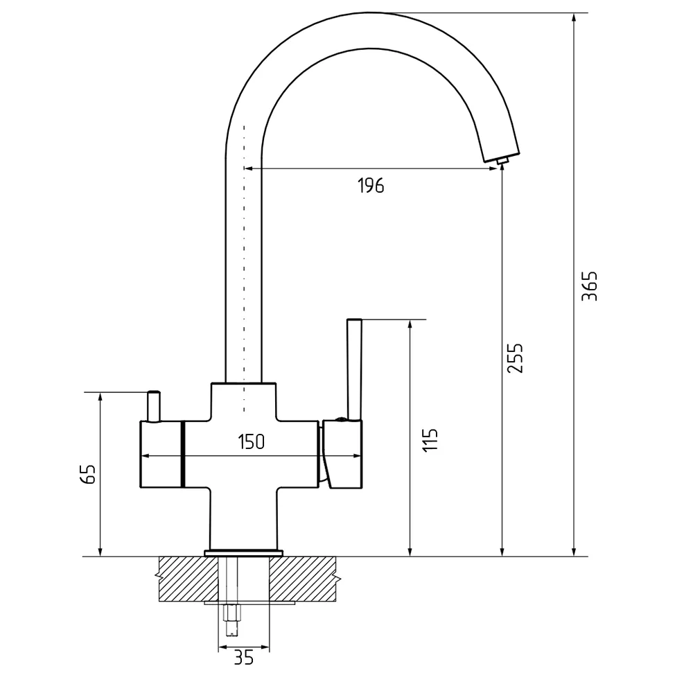 Смеситель для кухни с подключением фильтра GranFestGF-Z-5422, белый