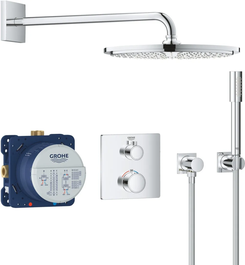 Душевая система с термостатом встроенным Grohe Grohtherm, хром (34730000)