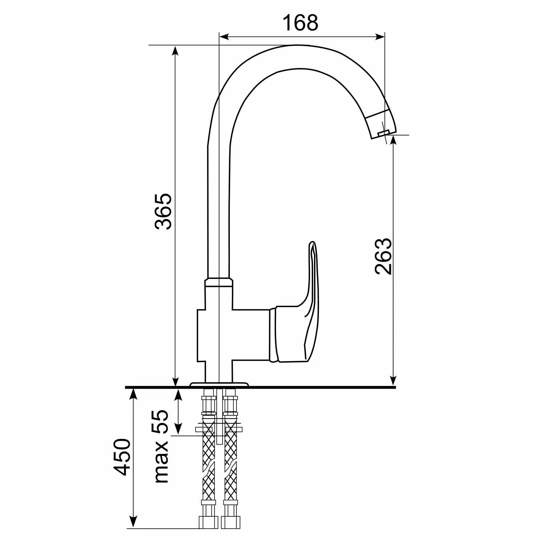 Смеситель для кухни Ulgran UQ-006-02, лен