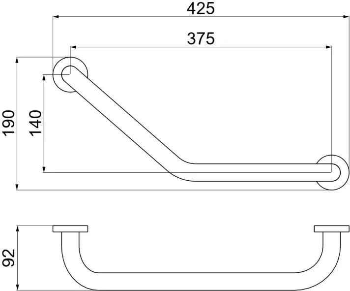 AQ4997MB поручень 425 мм, матовый черный