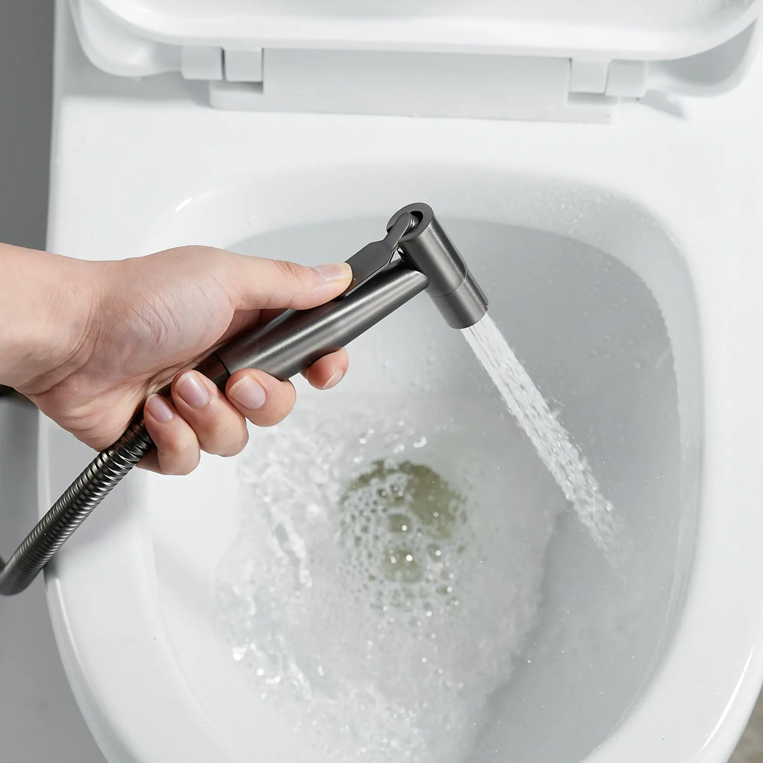 Гигиенический душ со смесителем Raffine F207T, оружейная сталь