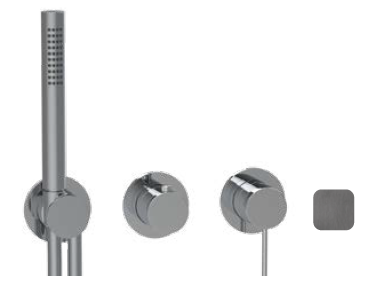 Смеситель для душа Almar 316 Stainless Steel, на 2/3 потребителя, Gun Metal Brushed PVD (E180142.GM)