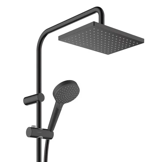 Душевая система HANSGROHE Vernis Shape Showerpipe 230 1jet с термостатом, матовый чёрный (26286670)