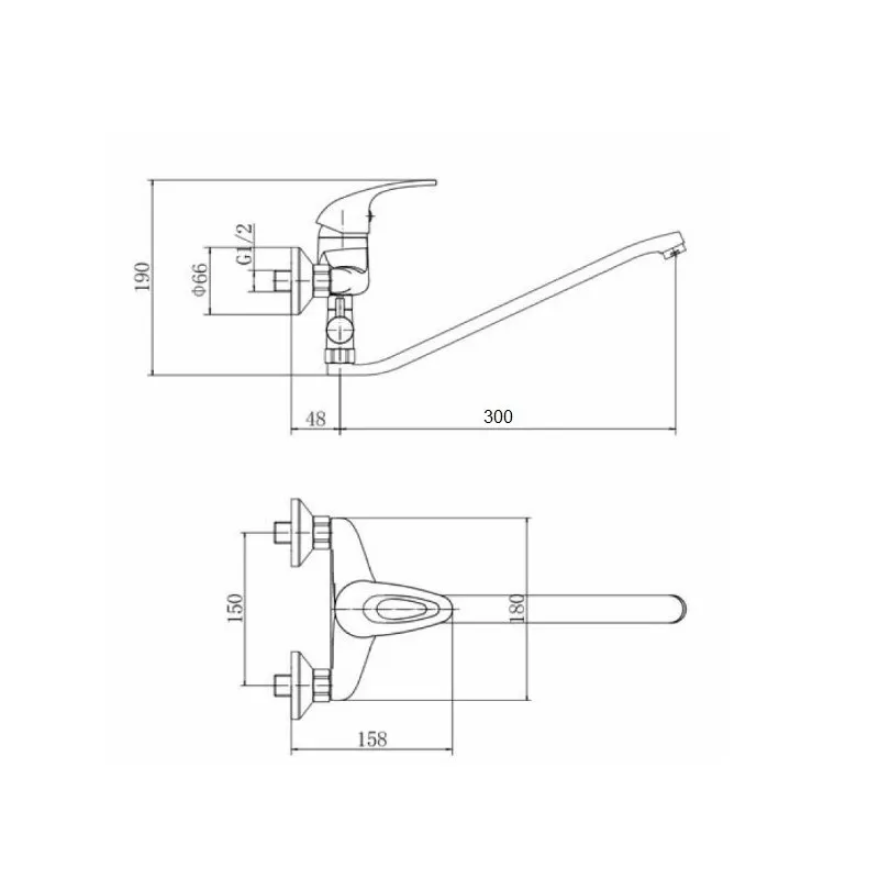 Смеситель для ванны D-Lin D140602, хром