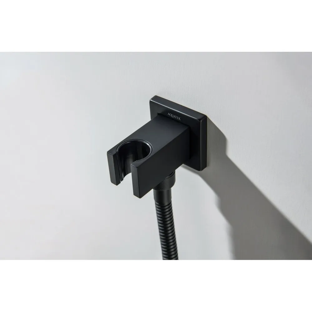 Шланговое подсоединение AQUATEK, с держателем, матовый черный AQ2463MB