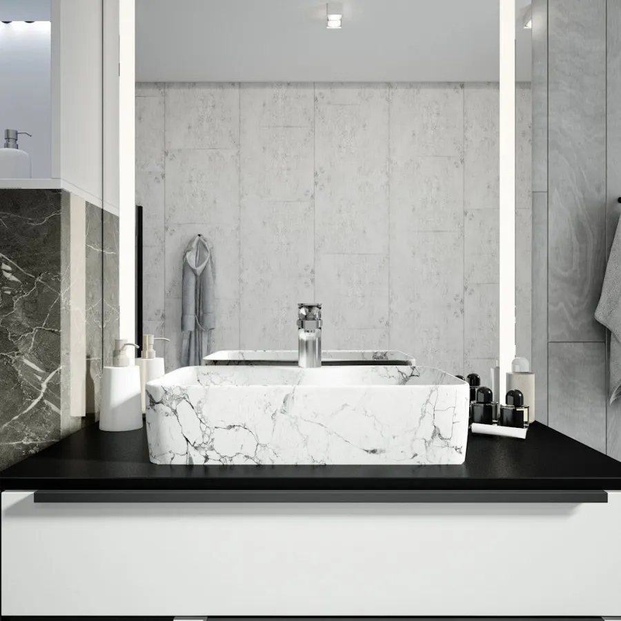 Раковина чаша Maretti UM13NS96-740MR, белый мрамор