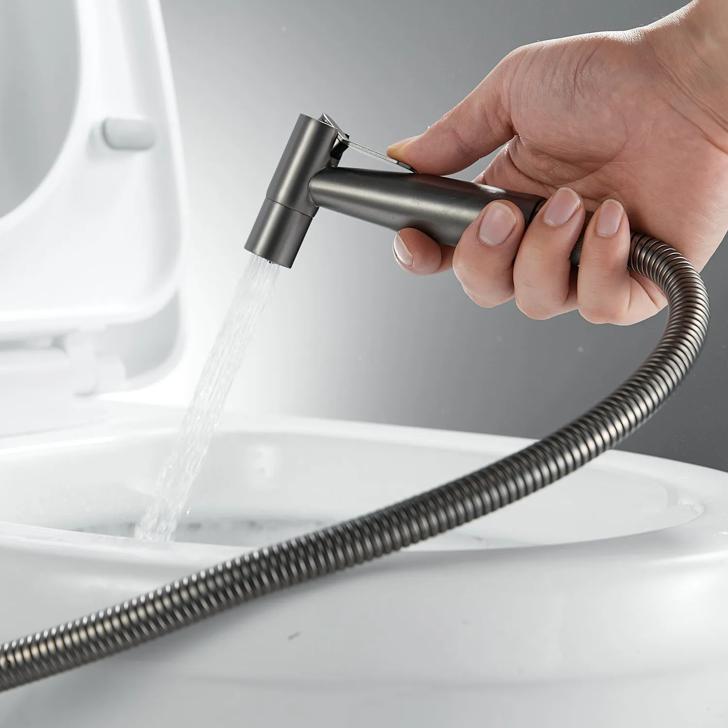 Гигиенический душ со смесителем Raffine F207T, оружейная сталь