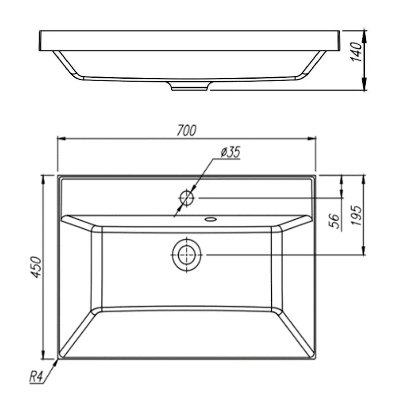 Раковина Florentina Астория 70 см 10.170.00700.302, антрацит