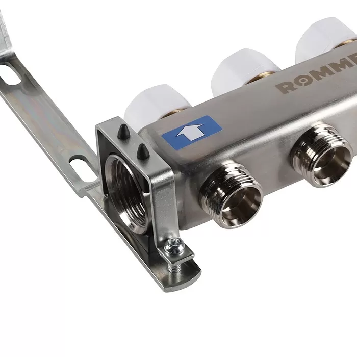 Коллектор Rommer 1"x3/4" на 3 контура с расходомерами и запорными клапанами (RMS-1201-000003)