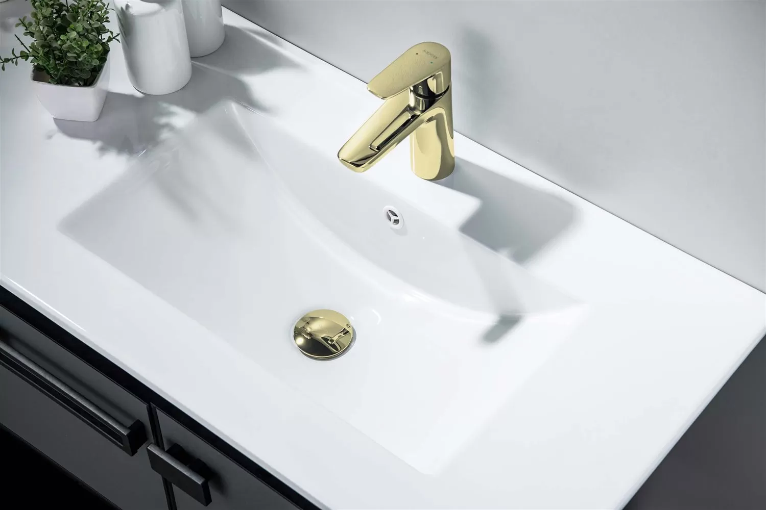 AQ6002PG сливной набор для раковины Push-open с переливом, крышка круглая, полир. золото