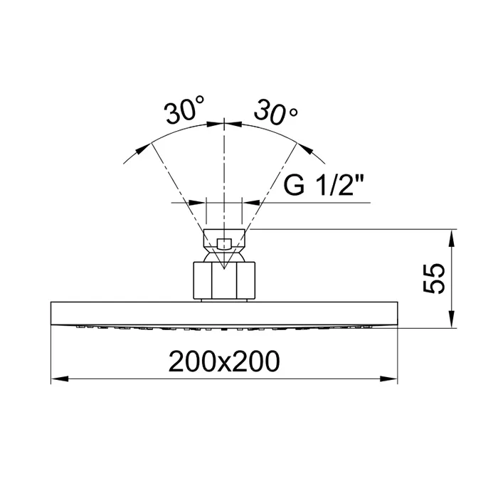 Верхний душ Fantini, черный матовый (86 13 8008)
