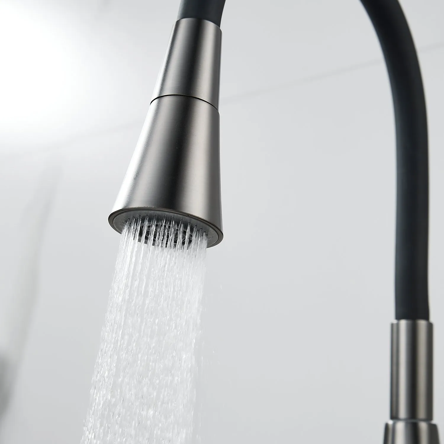 Смеситель для кухни с гибким изливом Raffine F313T-3, оружейная сталь