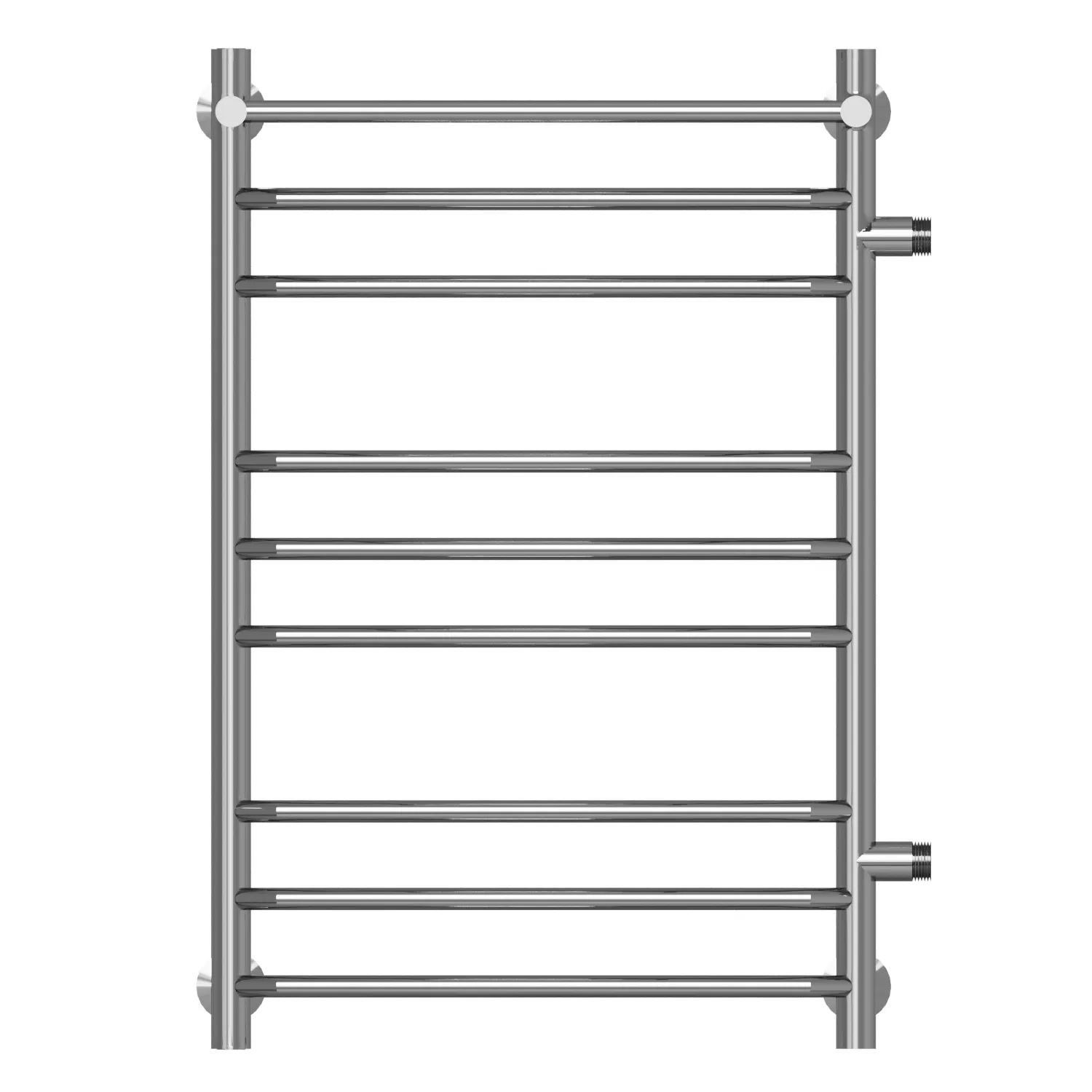 Полотенцесушитель MIXLINE МИРА  80х50х50 г2 (1'' НР, 8 перекладин + ПОЛКА, правое подкл) водяной (556677)
