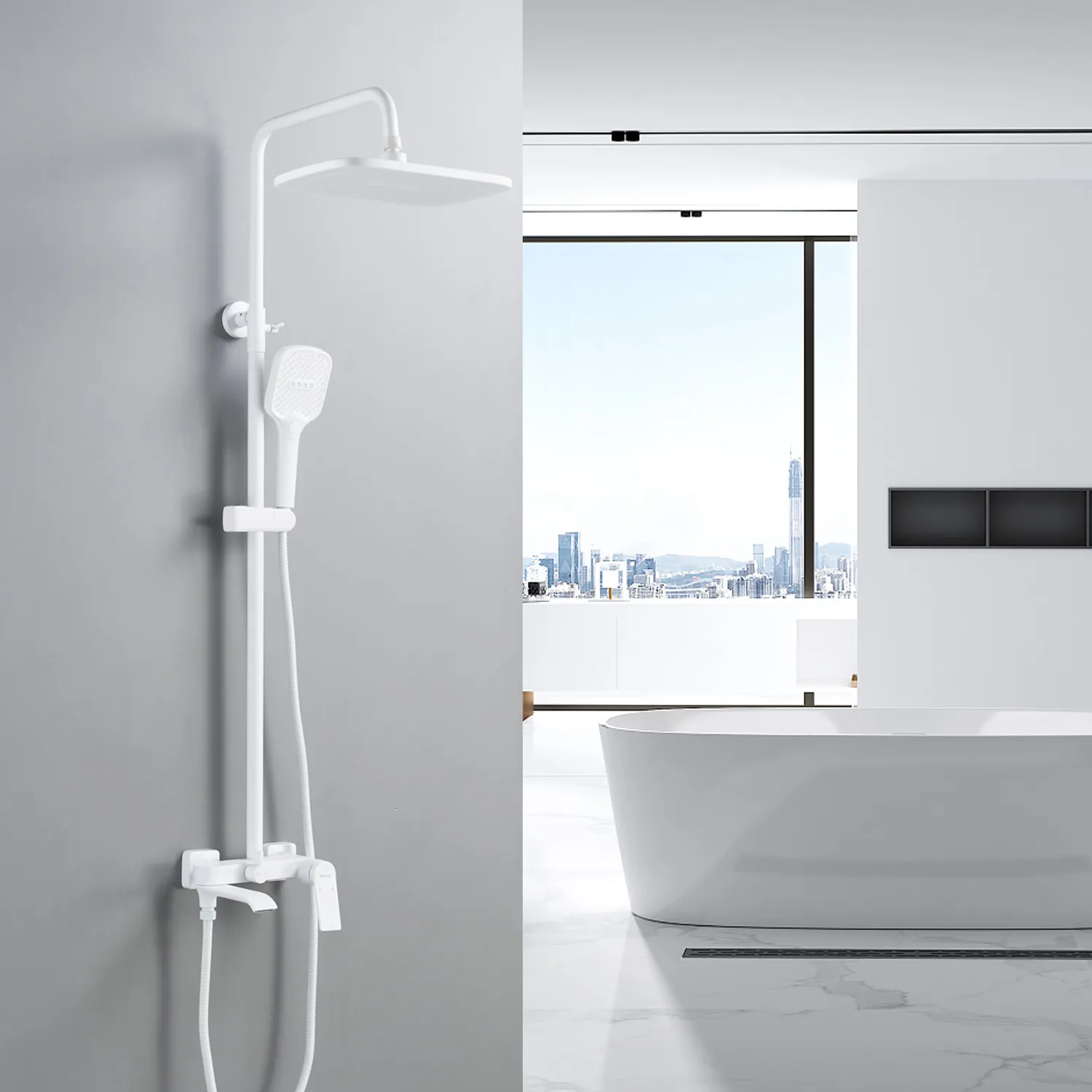 Душевая система Shevanik S4136C, белый