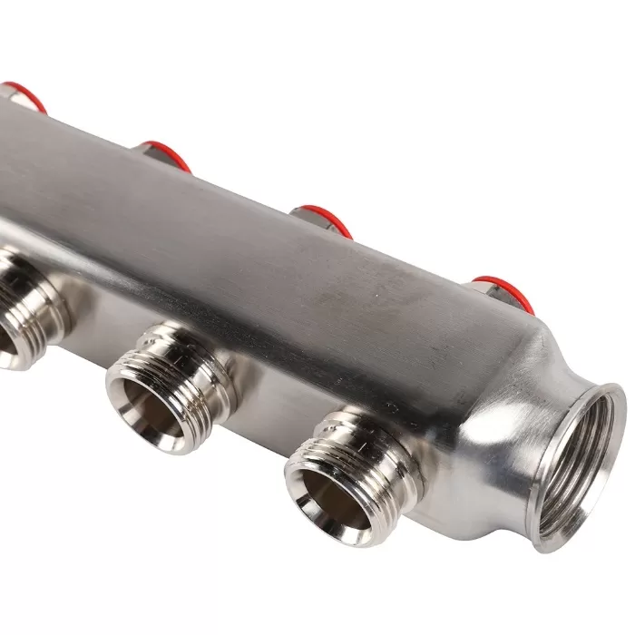 Коллектор Rommer 1"x3/4" на 11 контуров с запорными клапанами (нерж. сталь) (RMS-3200-000011)