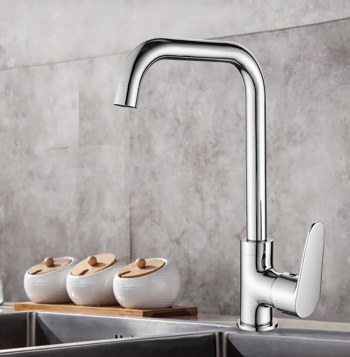 Смеситель для кухни WesnaArt NOVA NOV03-150, хром