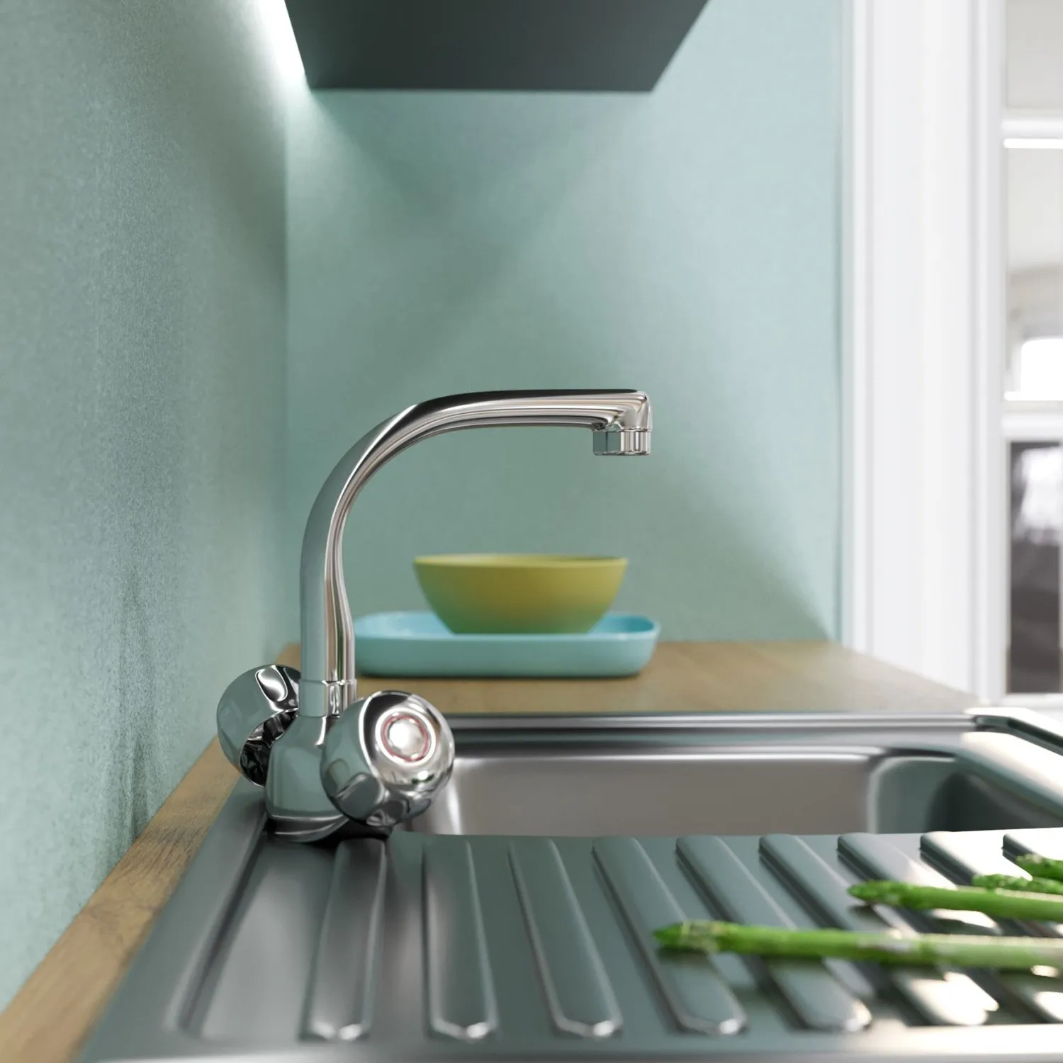 Смеситель для кухни MIXLINE ML02-031 высокий излив (522121)