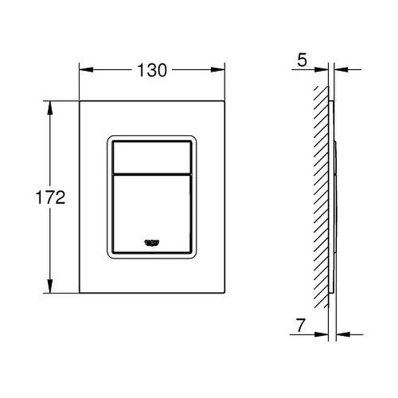 Кнопка для инсталляции для унитаза Grohe Skate Cosmopolitan S 172x130 мм, белый (37535SH0)