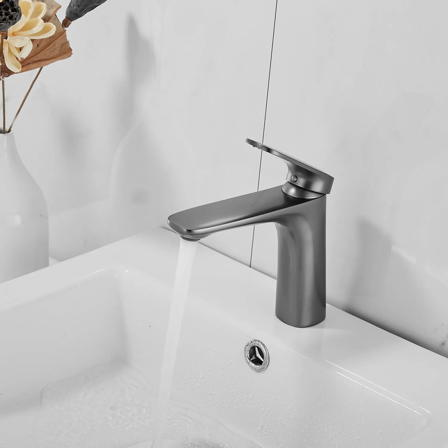 Смеситель для раковины Raffine F0185T, оружейная сталь