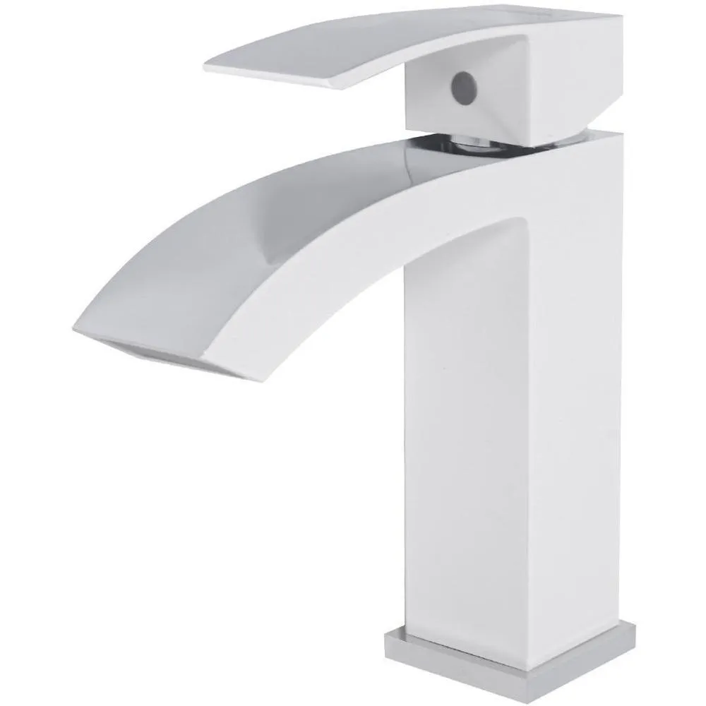 Смеситель для раковины Hansberge H1077W, белый/хром