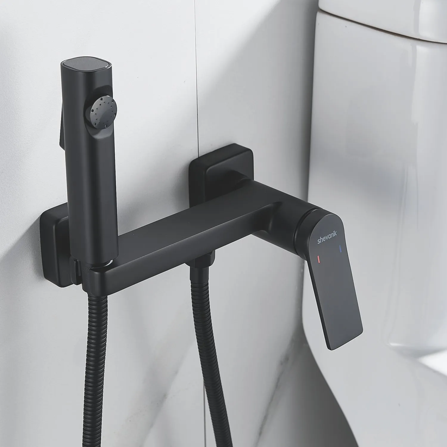 Гигиенический душ со смесителем Shevanik S4105H-1, черный