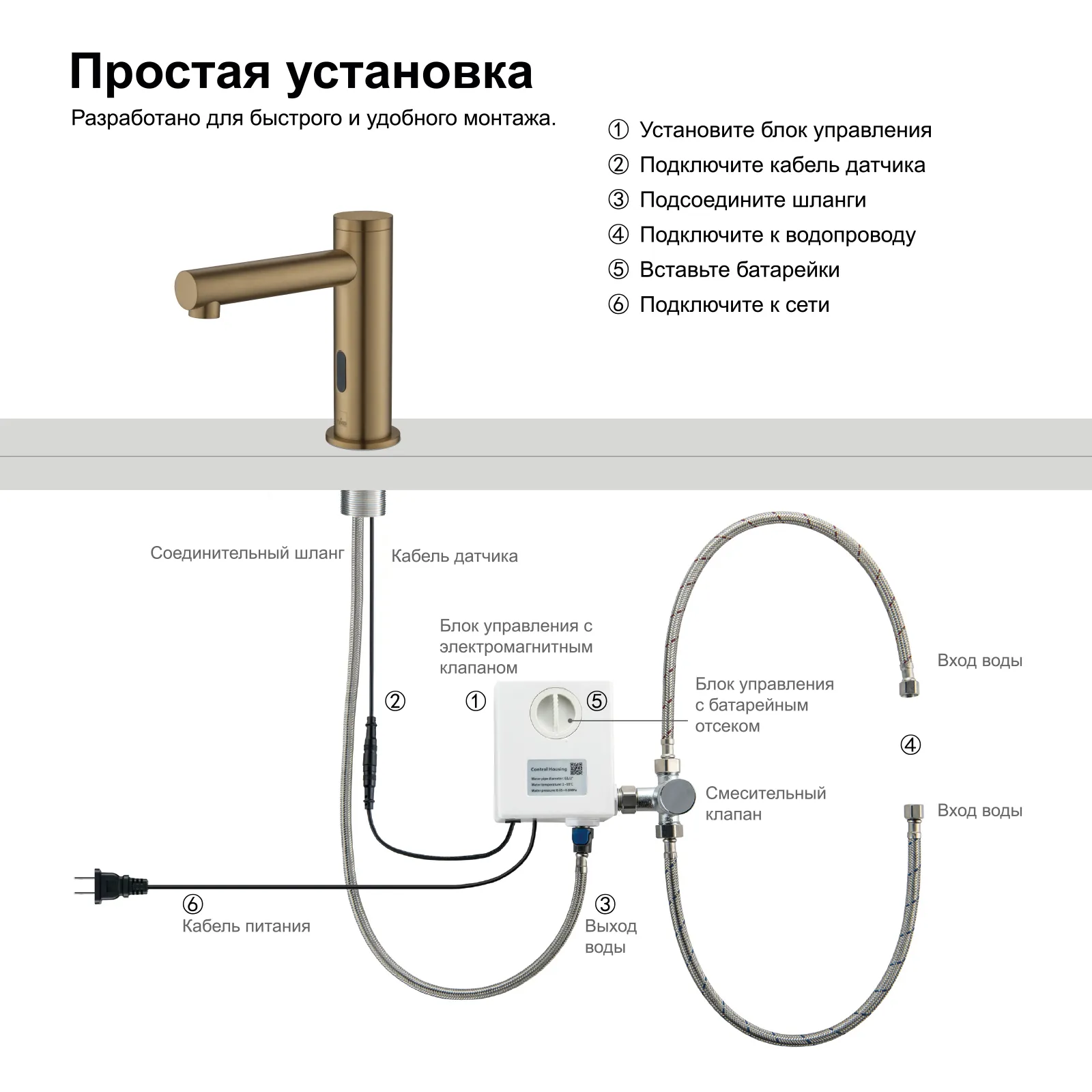 Смеситель для раковины сенсорный Timo Saona бронза шлифованная (2313/15F)