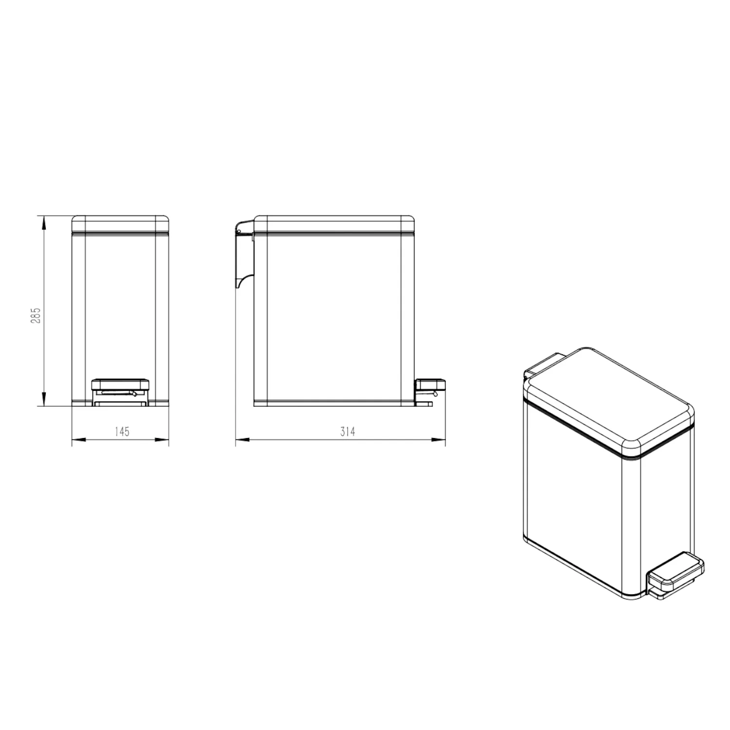 Ведро с микролифтом 6 л JAVA S-887-6W