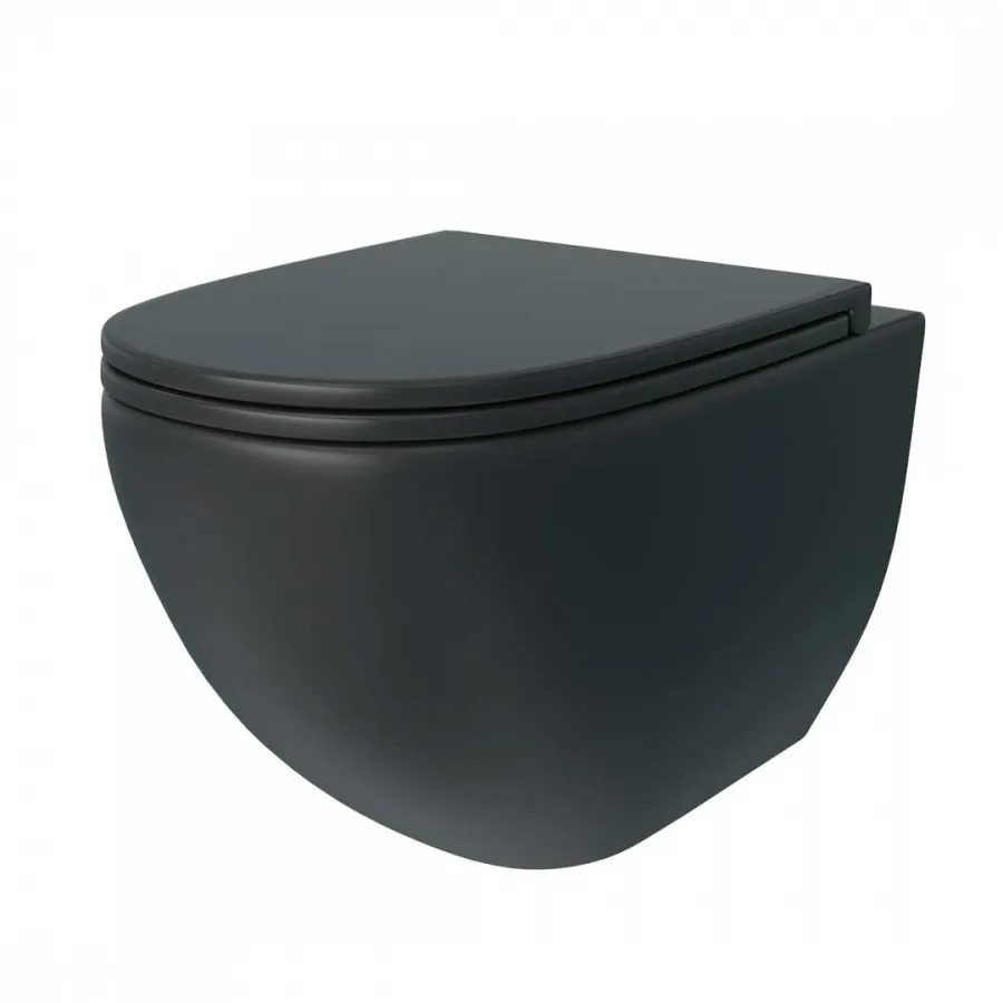 Унитаз подвесной Maretti Elena безободковый с микролифтом, EA10PBM61-560, черный