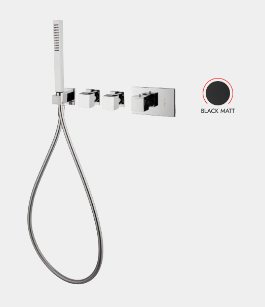 Смеситель для душа Fima Carlo Frattini Fimatherm, на 2 потребителя, черный матовый (F3968X2NS)