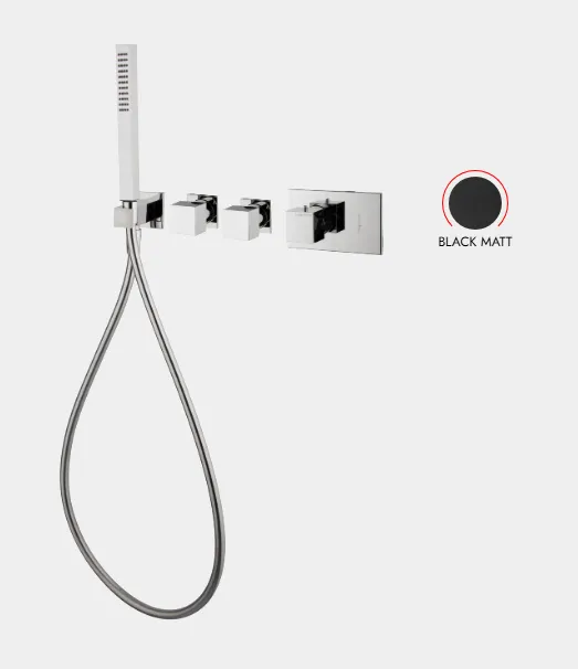 Смеситель для душа Fima Carlo Frattini Fimatherm, на 2 потребителя, черный матовый (F3968X2NS)