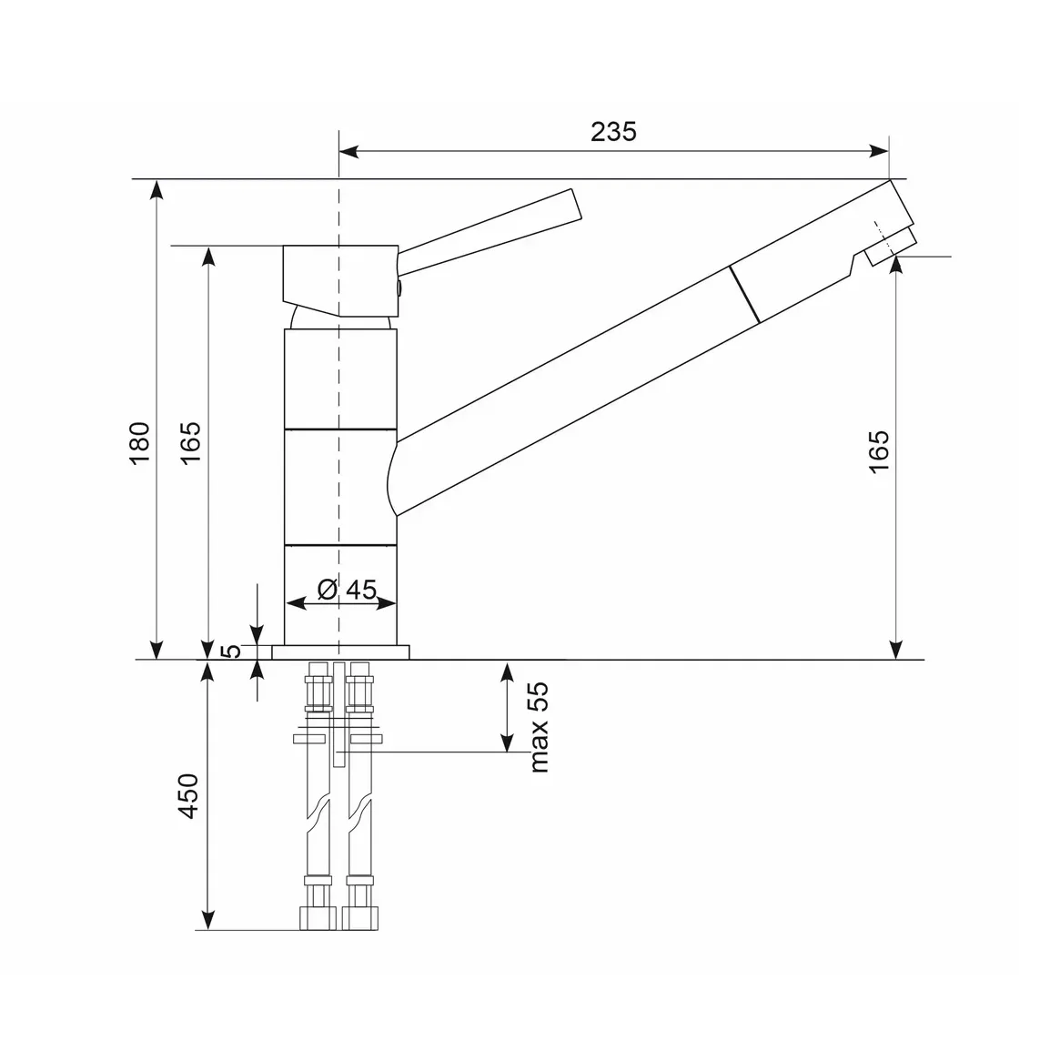 Смеситель для кухни Ulgran U-025-307, терракот