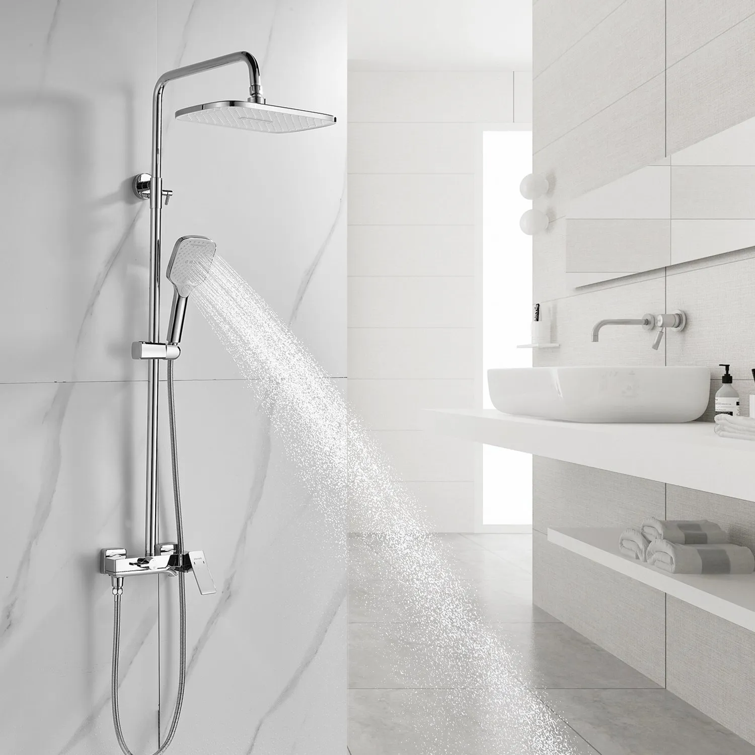 Душевая система Shevanik S4036, хром