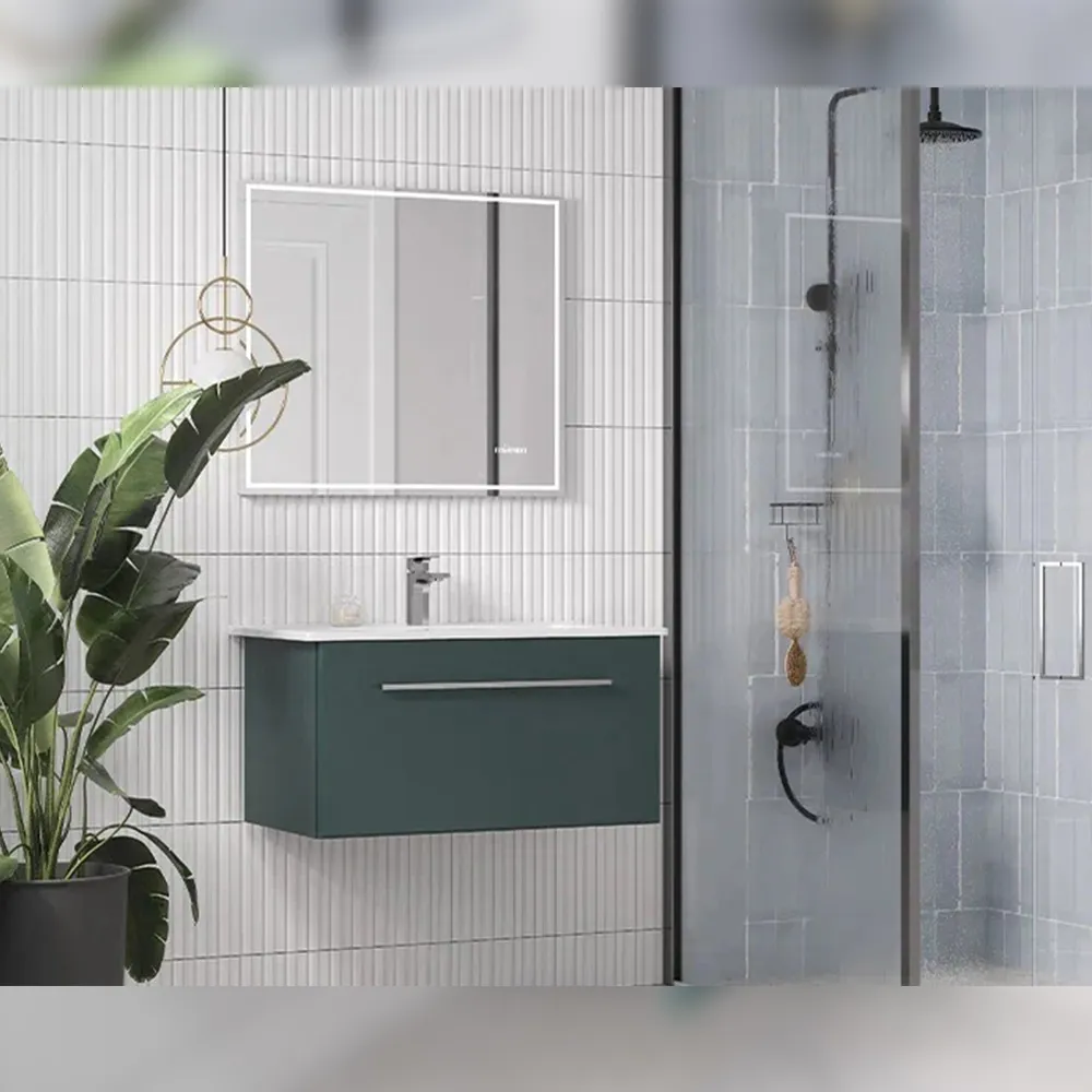 Тумба с раковиной подвесная Velvex Posse tp.POS.OSK.85.1Y верде, 85 см