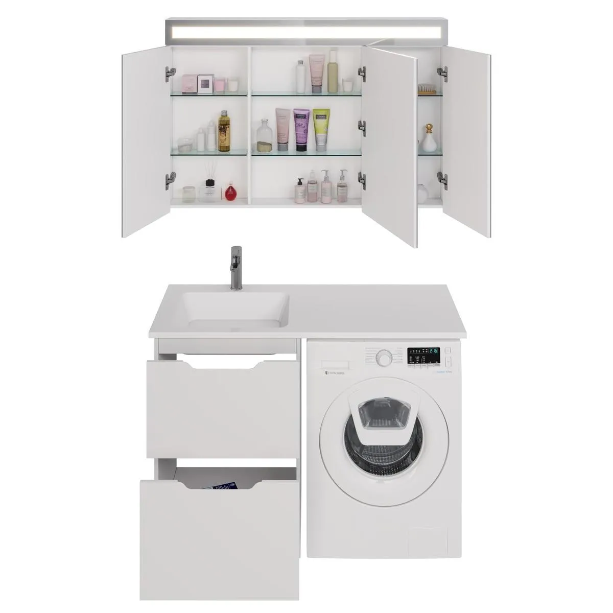 Тумба с раковиной напольная Dreja Bona 60 см, белый